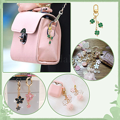 8Pcs Alloy Enamel Clover Pendant Decorations&nbsp;HJEW-PH02206
