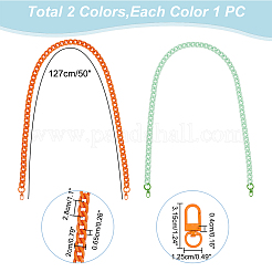 2Pcs 2 Colors Acrylic Curban Chain Bag Straps&nbsp;FIND-WR0008-64