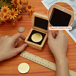 Square Beech Wooden Coin Storage Boxes&nbsp;CON-WH0099-61A