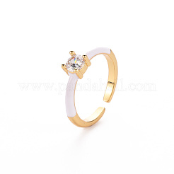 Brass Enamel Cuff Rings&nbsp;RJEW-T016-26G-NF