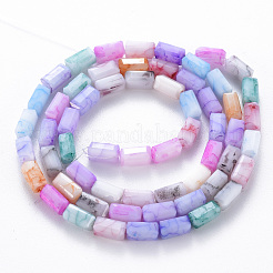 Opaque Baking Paint Crackle Glass Beads Strands&nbsp;X-EGLA-T008-18I