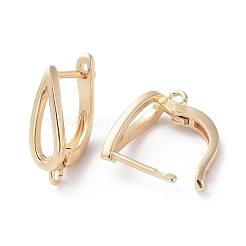 Brass Hoop Earring Findings with Latch Back Closure&nbsp;KK-L180-113G