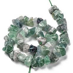 Rough Raw Natural Green Fluorite Beads Strands&nbsp;G-J390-B02