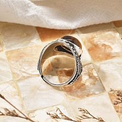Natural Tiger Eye Adjustable Rings&nbsp;RJEW-I108-03AS-14