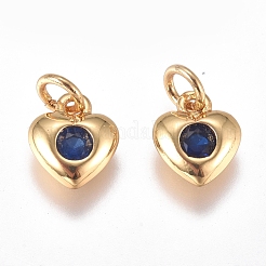 Brass Micro Pave Cubic Zirconia Charms&nbsp;ZIRC-G168-58G