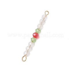 7Pcs 7 Colors Electroplate Glass Faceted Rondelle and Bicone Beaded Connector Charms&nbsp;PALLOY-JF04762