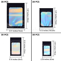 120Pcs 4 Style Rectangle Zip Top Plastic Glitter Holographic Bags&nbsp;OPP-SZ0001-02