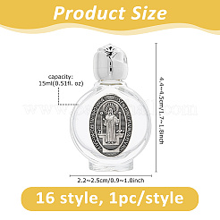 16Pcs 16 Styles Glass Empty Holy Water Bottles for Religious&nbsp;CON-DC0001-24B