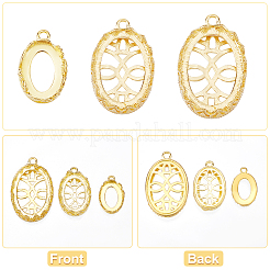 18Pcs 3 Style Open Back Bezel Brass Pendant Cabochon Settings&nbsp;KK-CA0003-12