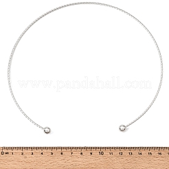 201 Stainless Steel Twist Cuff Choker Necklaces&nbsp;SA-CBA4A0D-01P