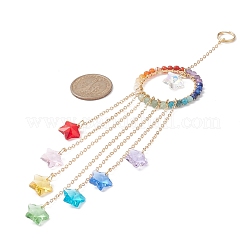 Wire Wrapped Natural Gemstone Ring Pendant Decorations&nbsp;HJEW-JM01035