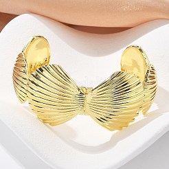 Brass Open Cuff Bangles for Women&nbsp;BJEW-M091-02G