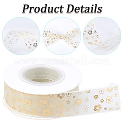 9M Hot Stamping Star Polyester Chiffon Ribbons&nbsp;OCOR-WH20018-11A