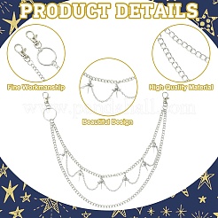 5Pcs 5 Styles Punk Style Moon Zinc Alloy Chain Belts Sets&nbsp;AJEW-CJ0001-63
