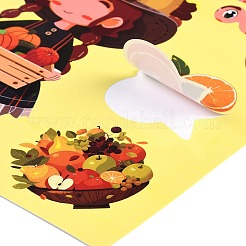 6Pcs Thanksgiving Day Cartoon Paper Self-Adhesive Picture Stickers&nbsp;STIC-C010-30
