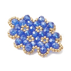 Woven Glass Beaded Connector Charms&nbsp;PALLOY-MZ01201-01