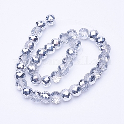 Electroplate Transparent Glass Beads Strands&nbsp;EGLA-E045-H01