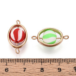 Polymer Clay Ball & CCB Oval Frame Links Connector Charms&nbsp;CLAY-T022-24M-A