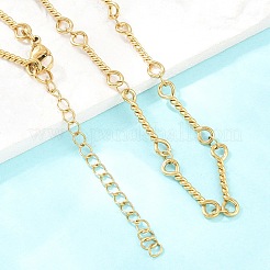 4MM 304 Stainless Steel Twisted Bar Link Chain Necklaces for Women Men&nbsp;NJEW-Z115-06G