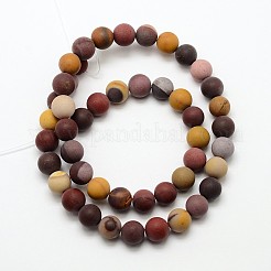 Natural Mookaite Frosted Round Bead Strands&nbsp;G-O039-04-8mm