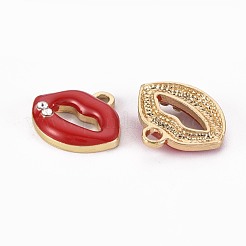 Golden Plated Alloy Enamel Pendants&nbsp;ENAM-T009-91A-RS