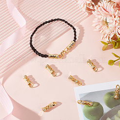 10Pcs Brass Micro Pave Cubic Zirconia Cord End&nbsp;KK-BBC0010-49