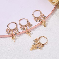 Cactus Brass Dangle Huggie Hoop Earrings&nbsp;EJEW-SW00001-05