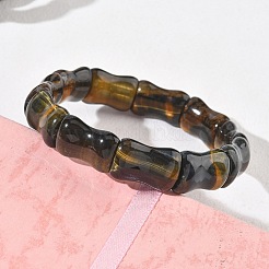 Bamboo Natural Blue Tiger Eye Beads Stretch Bracelets for Women Men&nbsp;BJEW-K304-01J