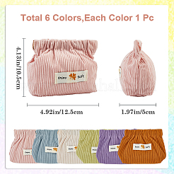 6pcs 6 styles Mini Cloth Printed Multipurpose Shrapnel Makeup Bags Change Purse&nbsp;ABAG-GF0001-25