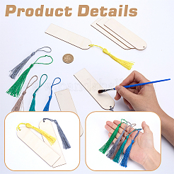 36Pcs Poplar Wood Blank Rectangle Bookmarks&nbsp;AJEW-AR0005-31A