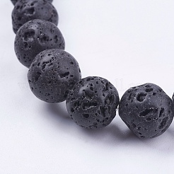 Natural Lava Rock Stone Bead Strands&nbsp;X-G-R193-18-14mm
