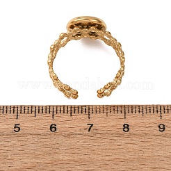 Hollow Flower 304 Stainless Steel Cuff Ring Components&nbsp;STAS-P454-03B-G