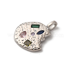 Brass Micro Pave Cubic Zirconia Pendants&nbsp;KK-P308-32P