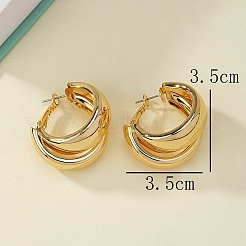 Alloy Two-layer Hoop Earrings&nbsp;FS-WG81E20-01