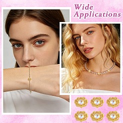 6Pcs Brass Moonstone Multi-Strand Links&nbsp;FIND-YW0013-20