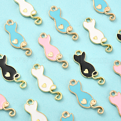 40Pcs 4 Colors Alloy Enamel Pendants&nbsp;ENAM-CJ0002-29