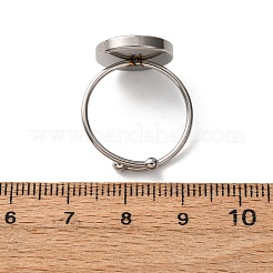 Adjustable 304 Stainless Steel Cuff Ring Components&nbsp;STAS-D372-08P-05