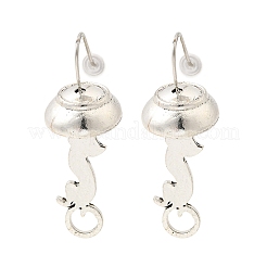 Alloy & Resin Cat Shape Dangle Earrings&nbsp;EJEW-Z163-02AS
