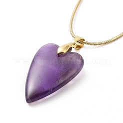 Heart Natural Gemstone Pendant Necklaces&nbsp;NJEW-JN04092