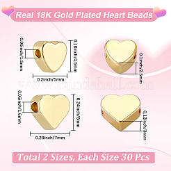 60Pcs 2 Styles Brass Beads&nbsp;KK-BBC0024-78