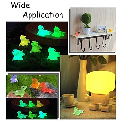 60Pcs 6 Colors Luminous Resin Lizard Figurines&nbsp;DJEW-CJ0001-16