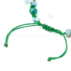 Flower Natural Hemimorphite Braided Bracelets for Women&nbsp;BJEW-TA00625-02
