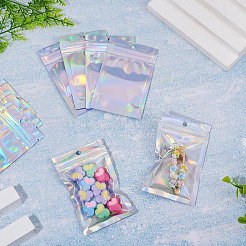 60Pcs Rectangle Zip Top Plastic Glitter Holographic Bags&nbsp;OPP-TA0001-23