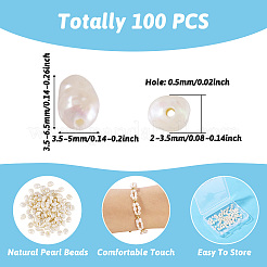 100Pcs Natural Cultured Freshwater Pearl Beads&nbsp;PEAR-TA0001-14