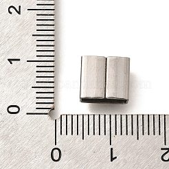 Letter Style 304 Stainless Steel Square Slide Charms&nbsp;STAS-L132-15X