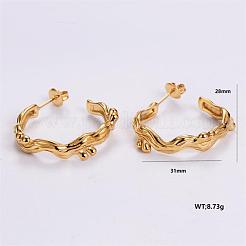 3 Pairs Stainless Steel C-Shaped Stud Earrings&nbsp;BC9152