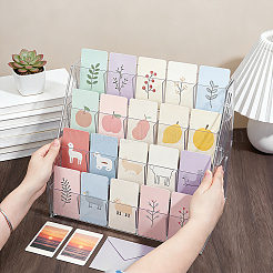 4-Tier 20-Grid Acrylic Card Display Riser Stands&nbsp;ODIS-WH0030-339B
