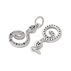 Brass Micro Pave Cubic Zirconia Pendants&nbsp;KK-U056-49P