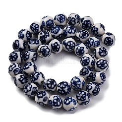 Handmade Blue and White Porcelain Beads Strands&nbsp;PORC-I027-03J