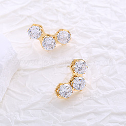 Minimalist stainless steel cubic zirconia stud earrings for women elegant and versatile jewelry&nbsp;ML7626